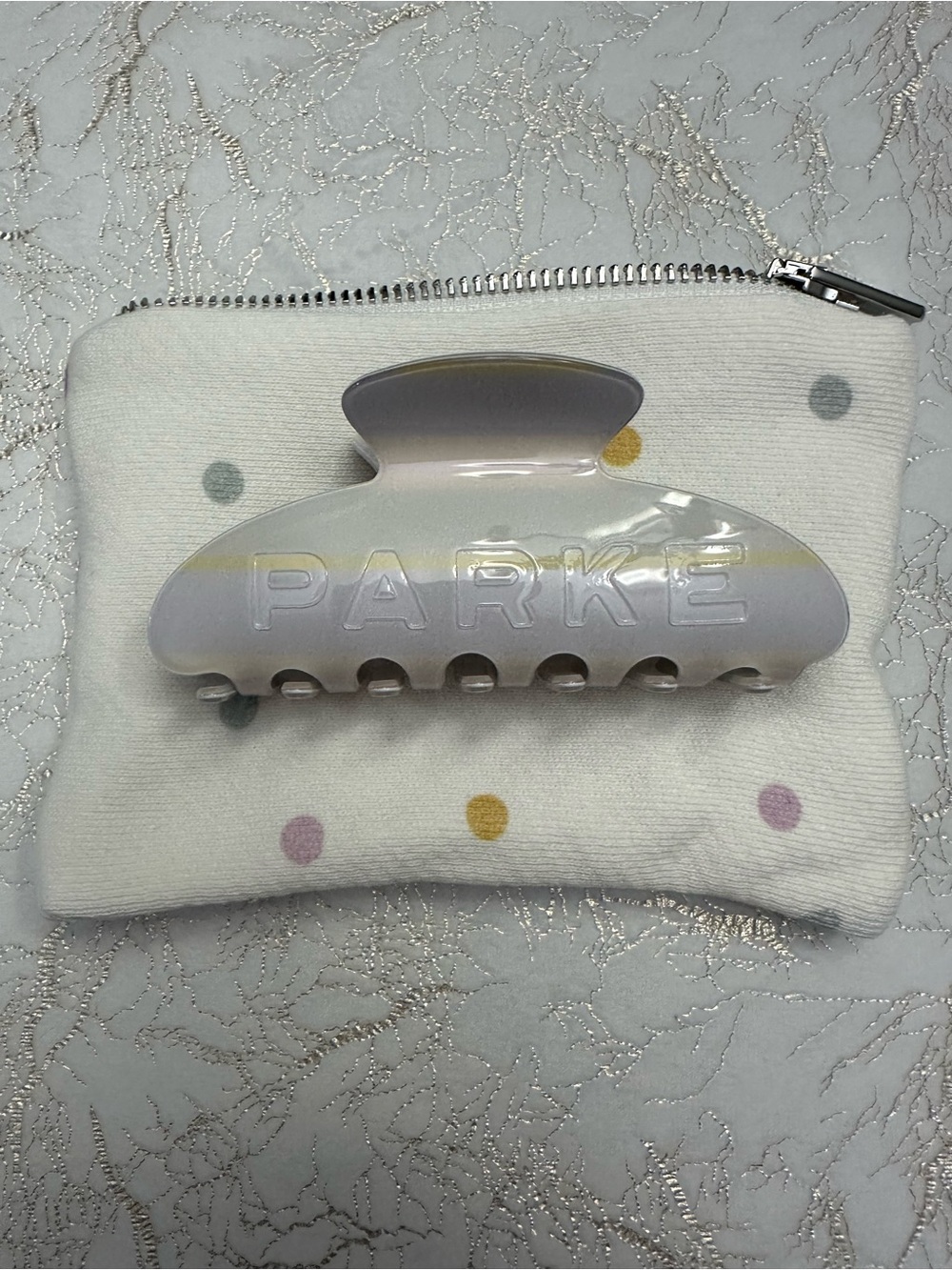 PARKE Frosting Stripe Claw clip & Pouch
